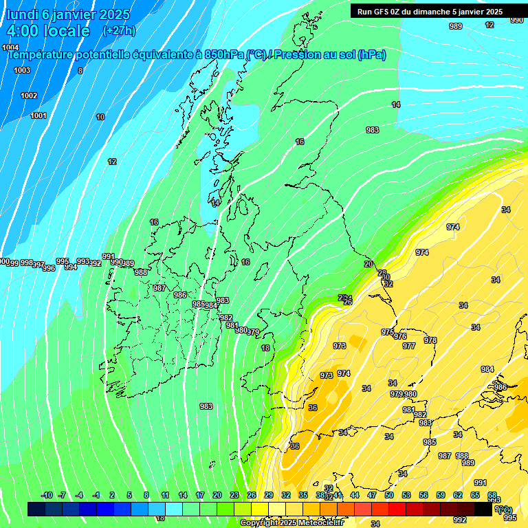 Modele GFS - Carte prvisions 