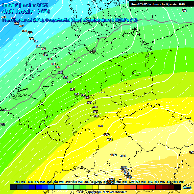 Modele GFS - Carte prvisions 