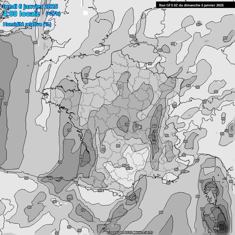 Modele GFS - Carte prvisions 