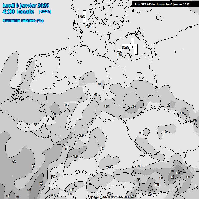 Modele GFS - Carte prvisions 