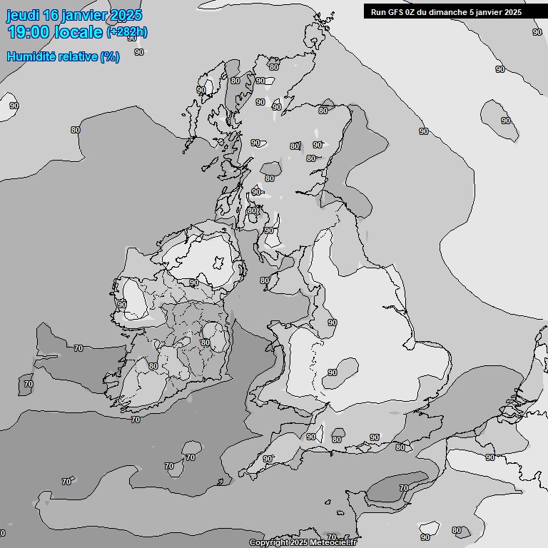 Modele GFS - Carte prvisions 