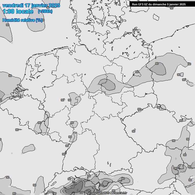 Modele GFS - Carte prvisions 