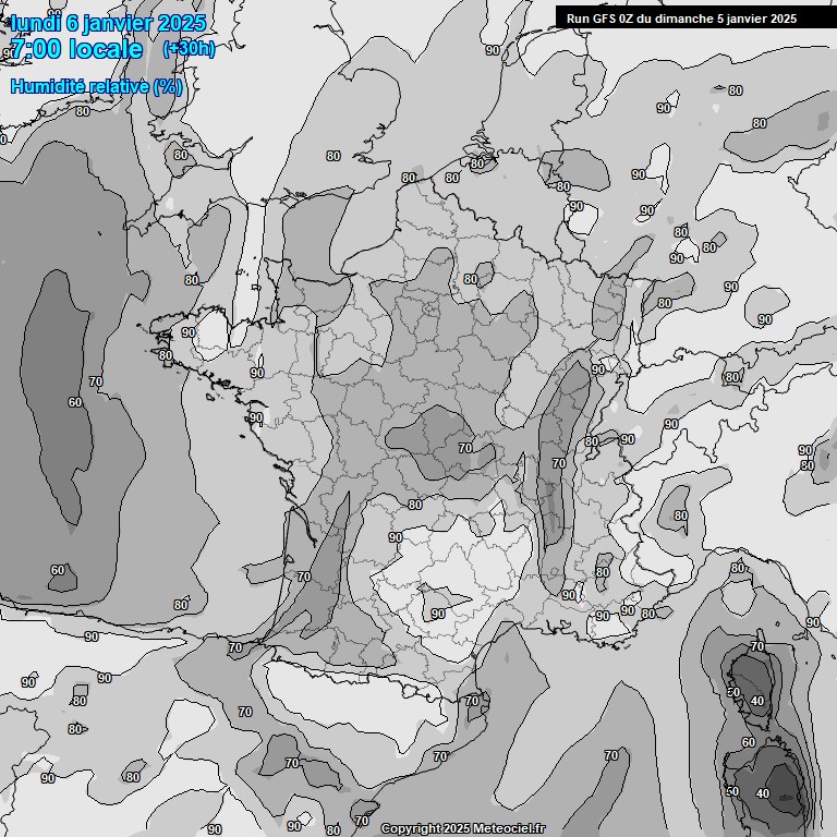 Modele GFS - Carte prvisions 