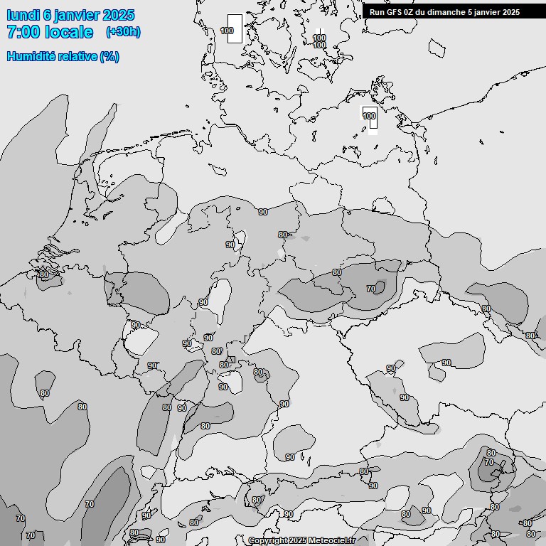 Modele GFS - Carte prvisions 