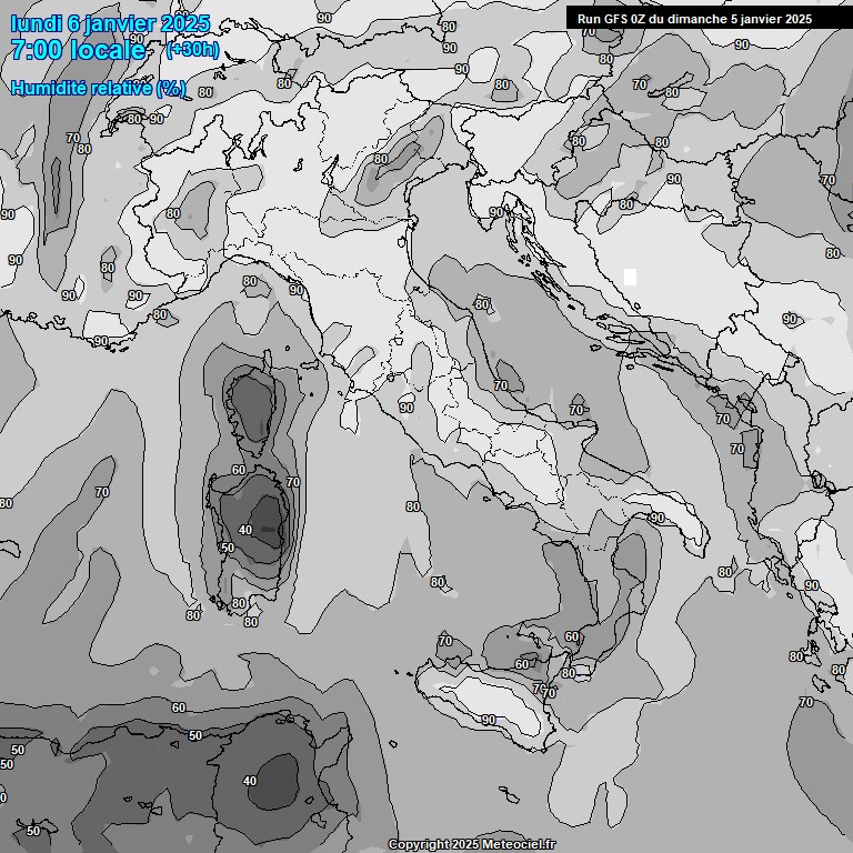 Modele GFS - Carte prvisions 