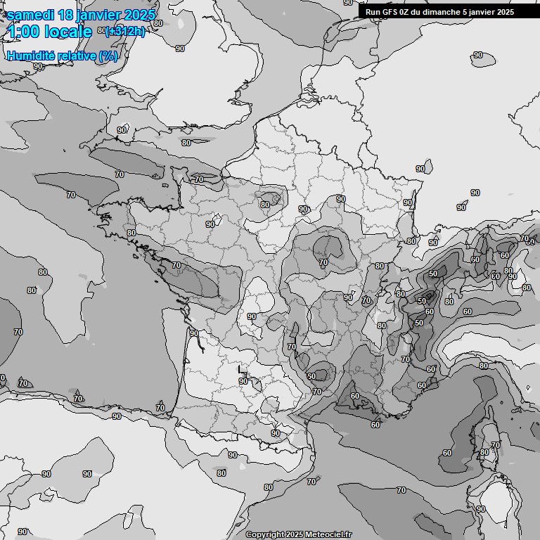 Modele GFS - Carte prvisions 