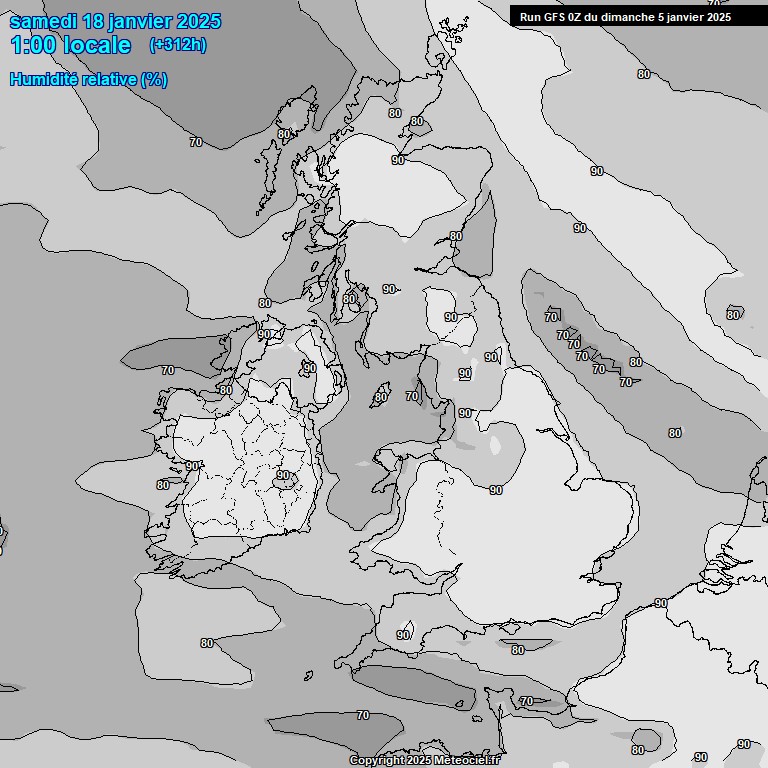 Modele GFS - Carte prvisions 