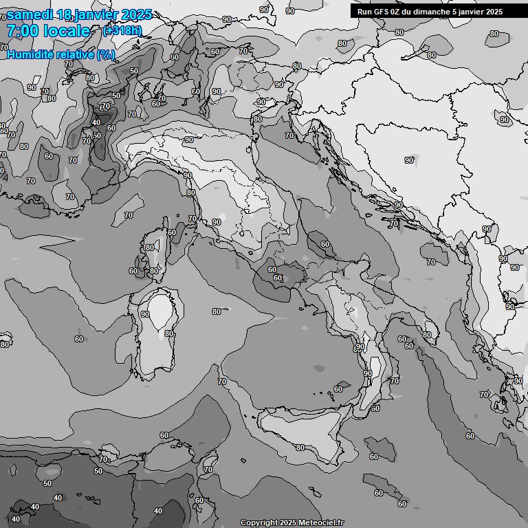 Modele GFS - Carte prvisions 