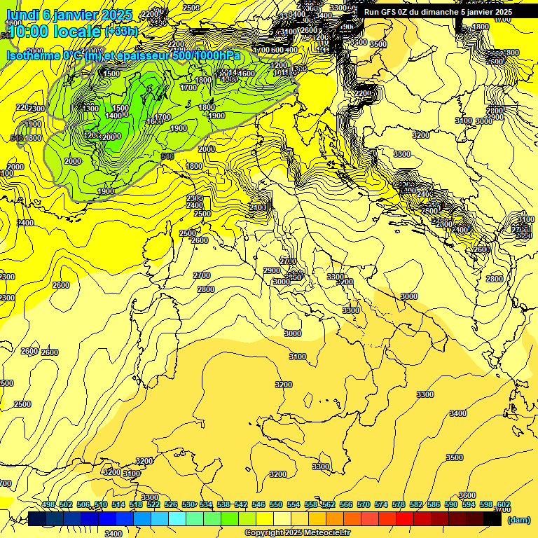 Modele GFS - Carte prvisions 