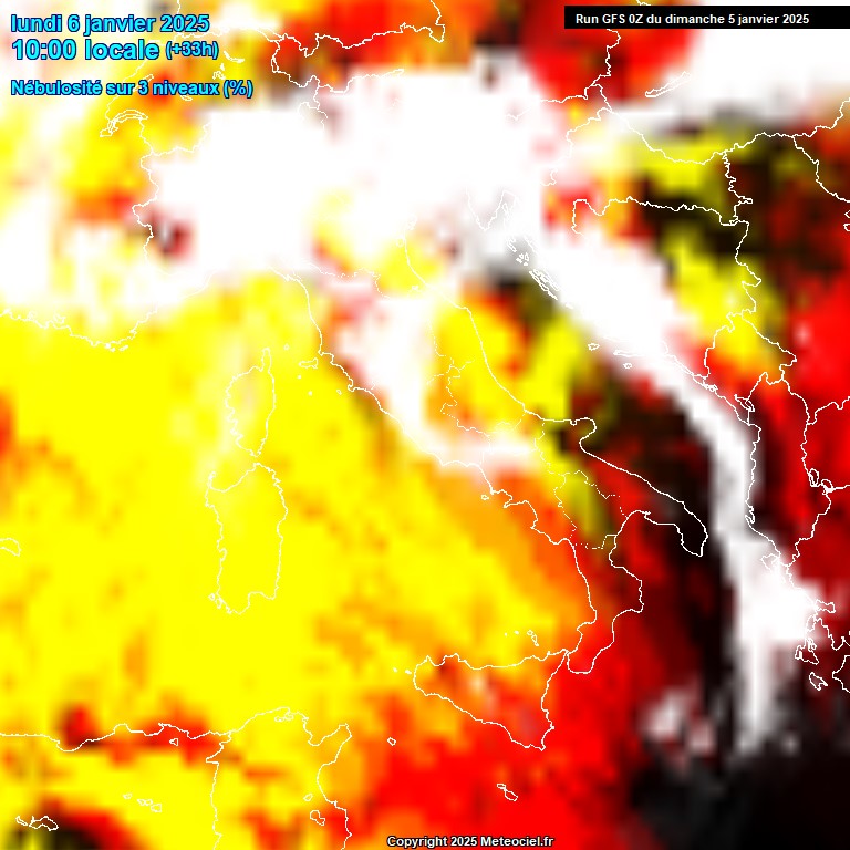 Modele GFS - Carte prvisions 