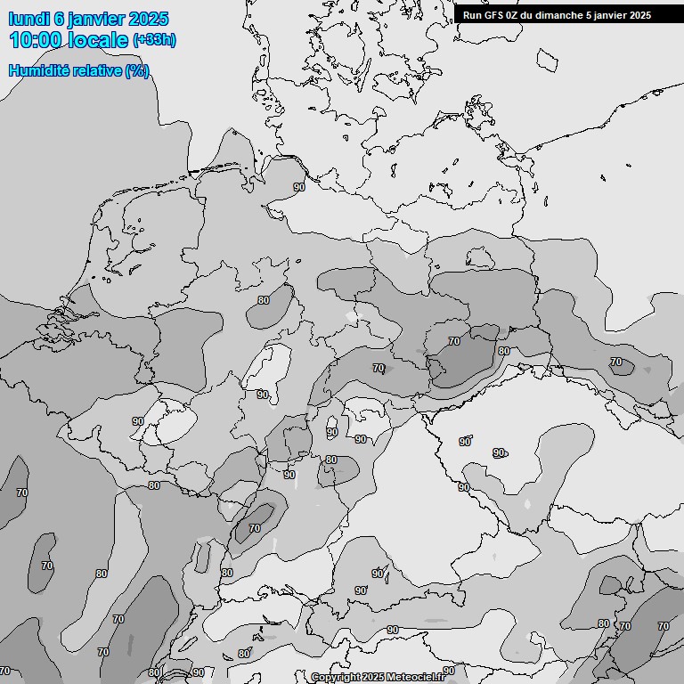 Modele GFS - Carte prvisions 