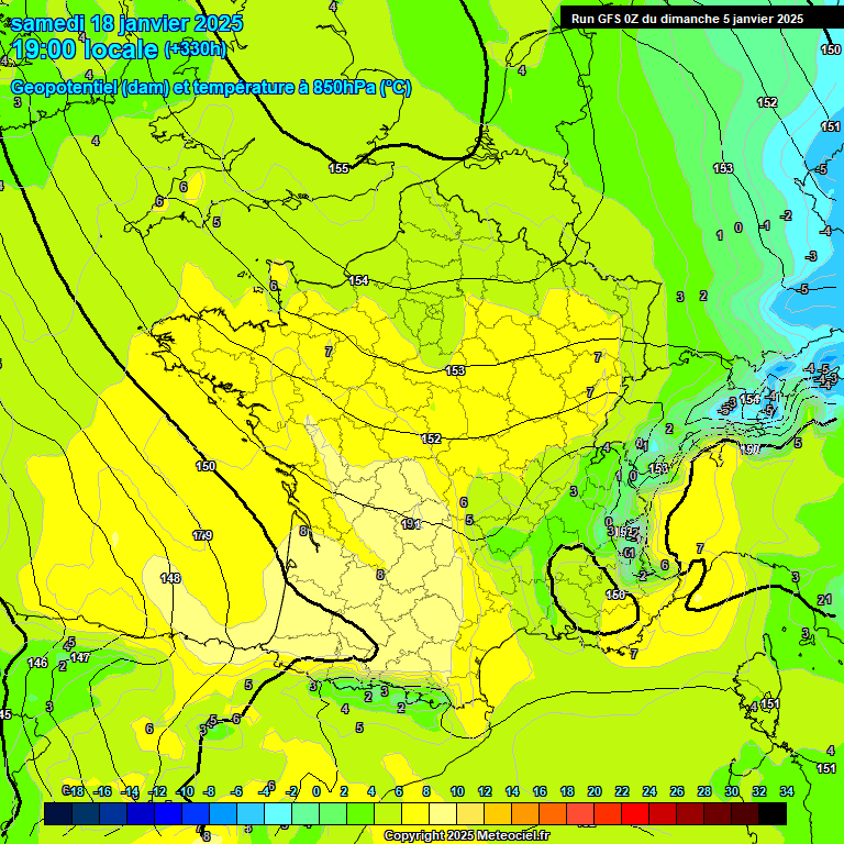 Modele GFS - Carte prvisions 