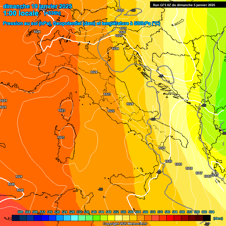 Modele GFS - Carte prvisions 