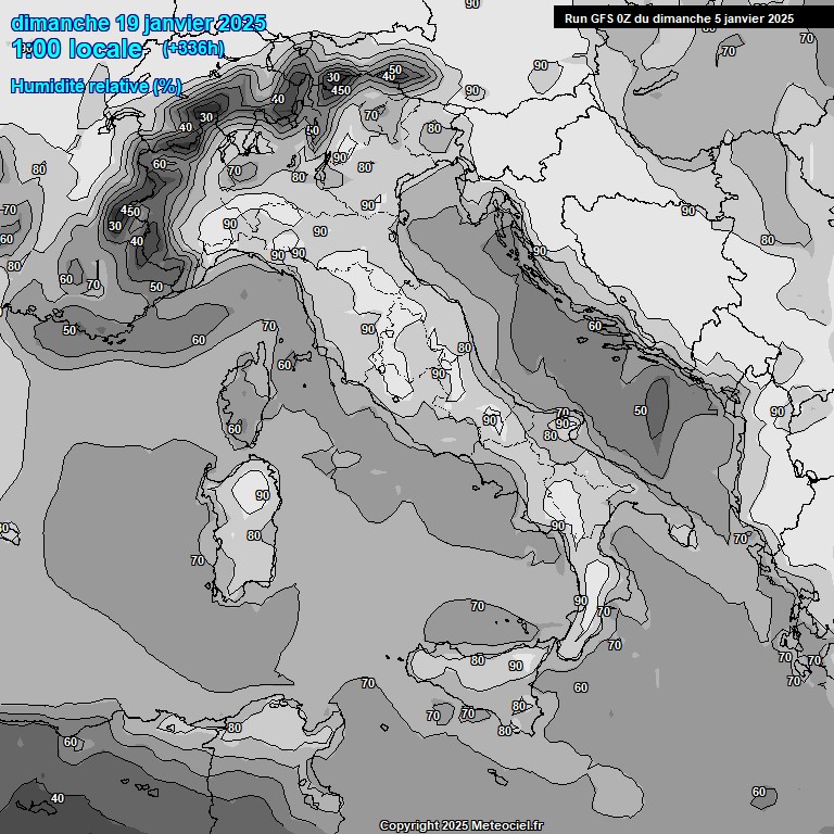 Modele GFS - Carte prvisions 