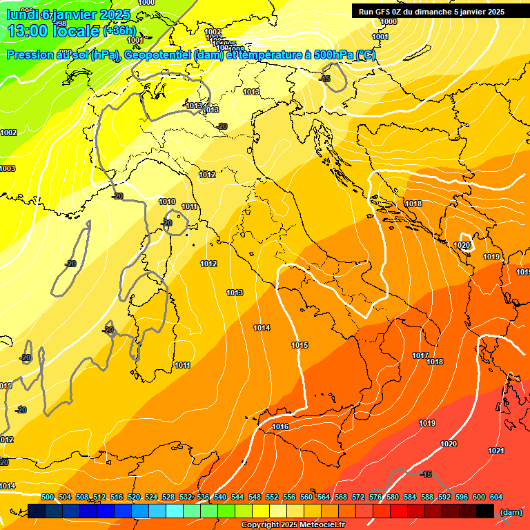 Modele GFS - Carte prvisions 