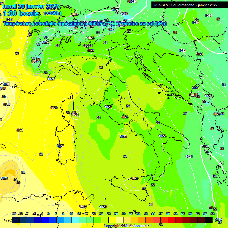 Modele GFS - Carte prvisions 