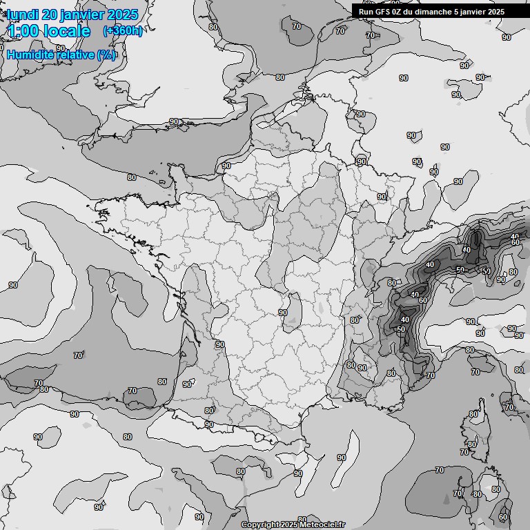 Modele GFS - Carte prvisions 