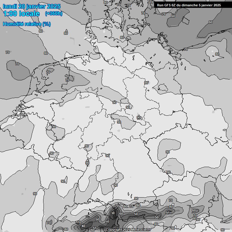 Modele GFS - Carte prvisions 