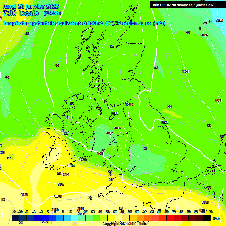 Modele GFS - Carte prvisions 