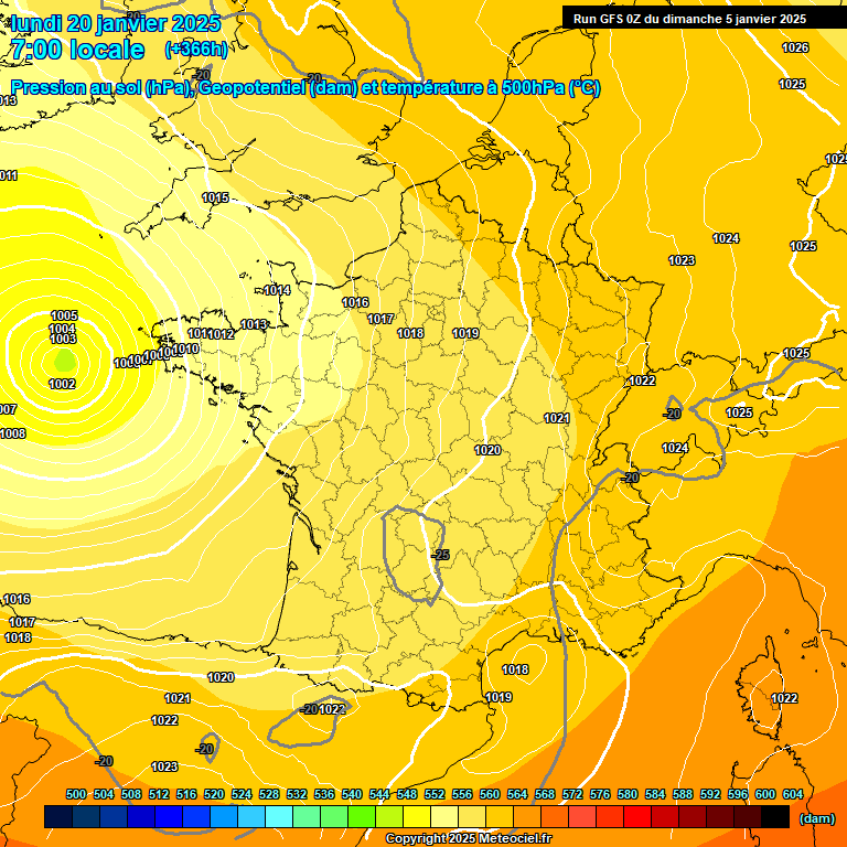 Modele GFS - Carte prvisions 