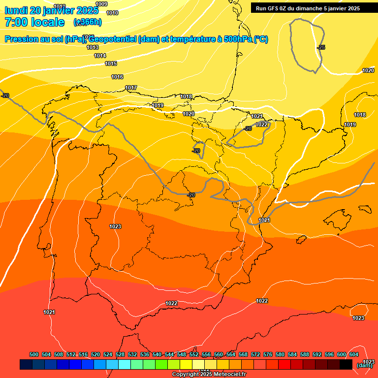 Modele GFS - Carte prvisions 