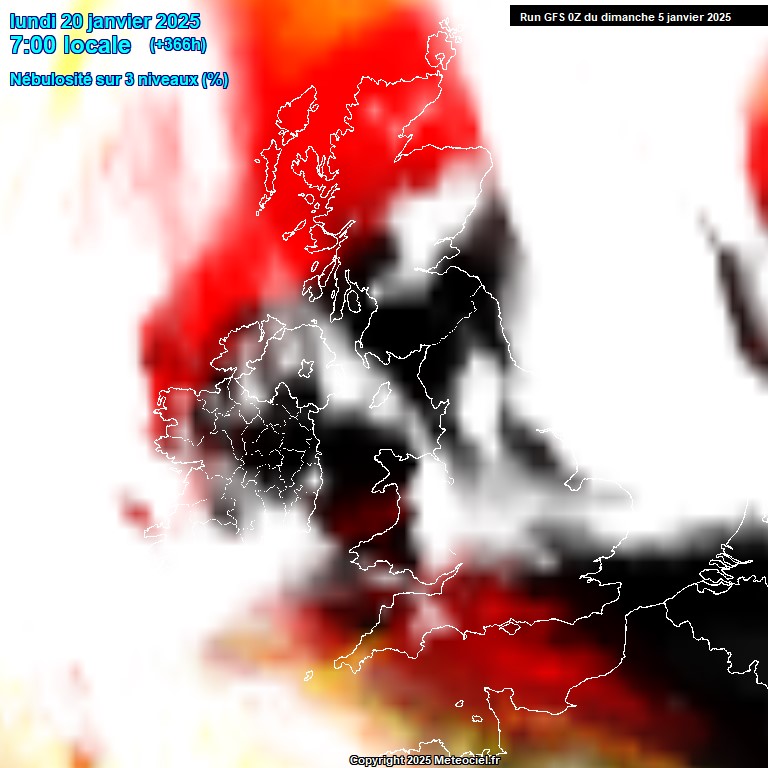 Modele GFS - Carte prvisions 