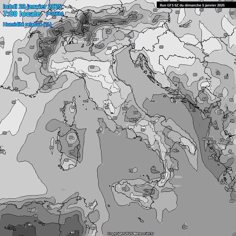 Modele GFS - Carte prvisions 