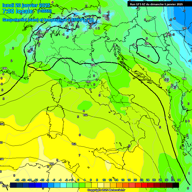 Modele GFS - Carte prvisions 