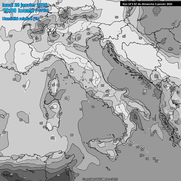 Modele GFS - Carte prvisions 