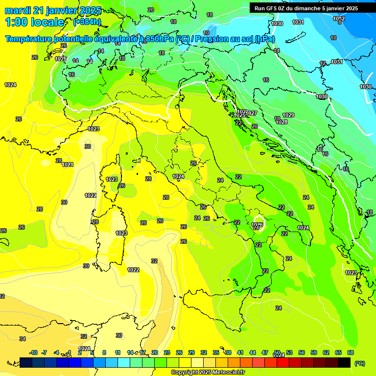 Modele GFS - Carte prvisions 