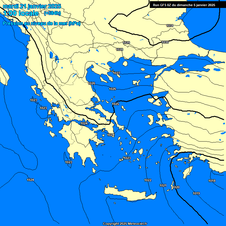 Modele GFS - Carte prvisions 