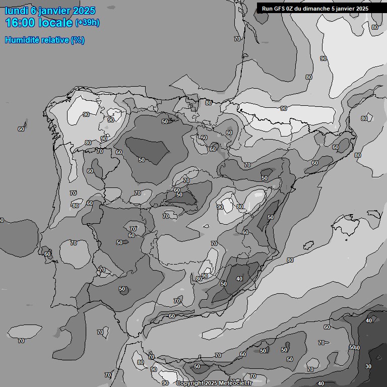 Modele GFS - Carte prvisions 