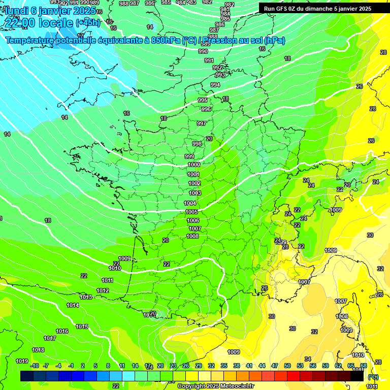 Modele GFS - Carte prvisions 