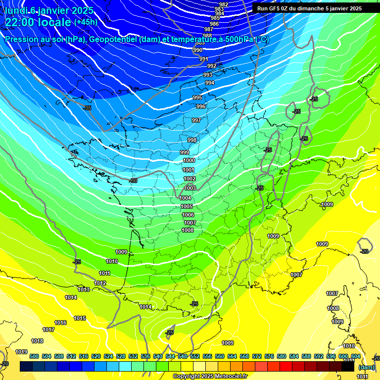 Modele GFS - Carte prvisions 