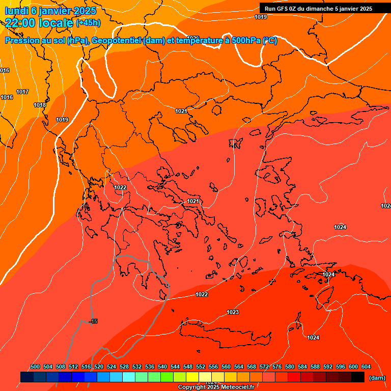 Modele GFS - Carte prvisions 