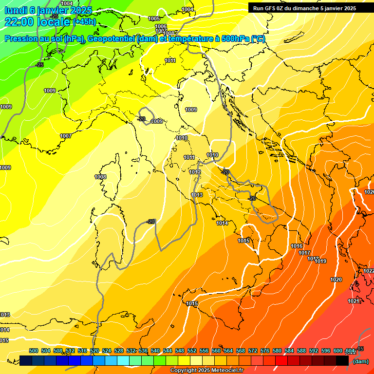 Modele GFS - Carte prvisions 