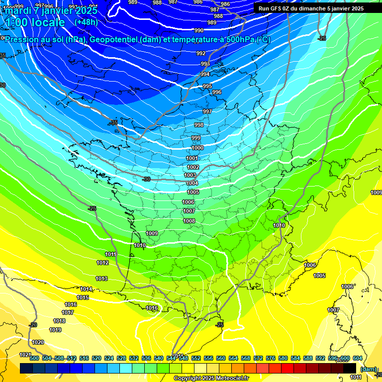 Modele GFS - Carte prvisions 