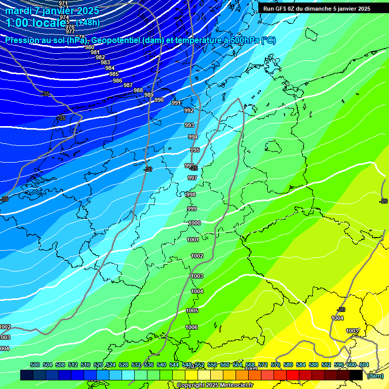 Modele GFS - Carte prvisions 