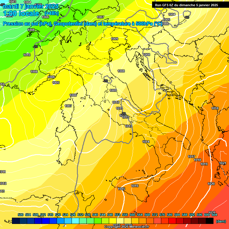 Modele GFS - Carte prvisions 