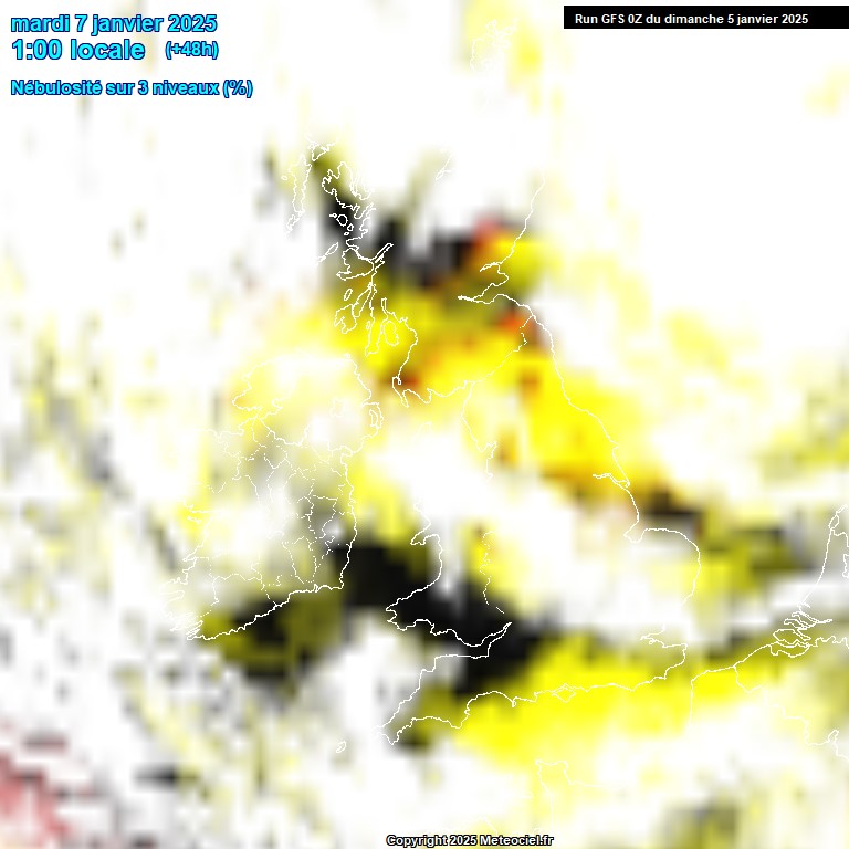 Modele GFS - Carte prvisions 