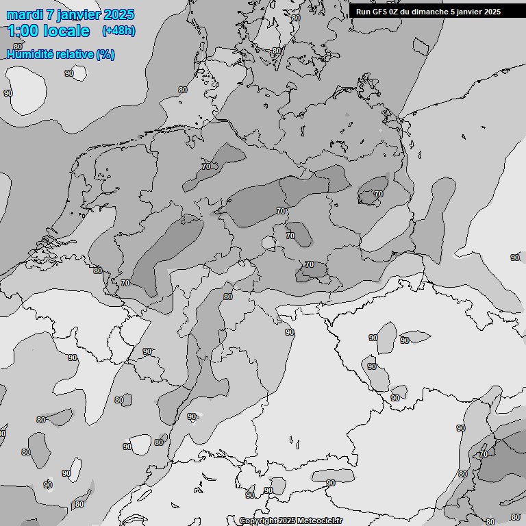 Modele GFS - Carte prvisions 