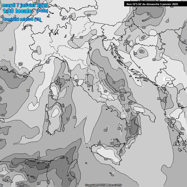 Modele GFS - Carte prvisions 