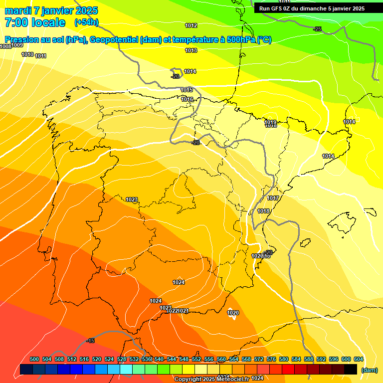 Modele GFS - Carte prvisions 