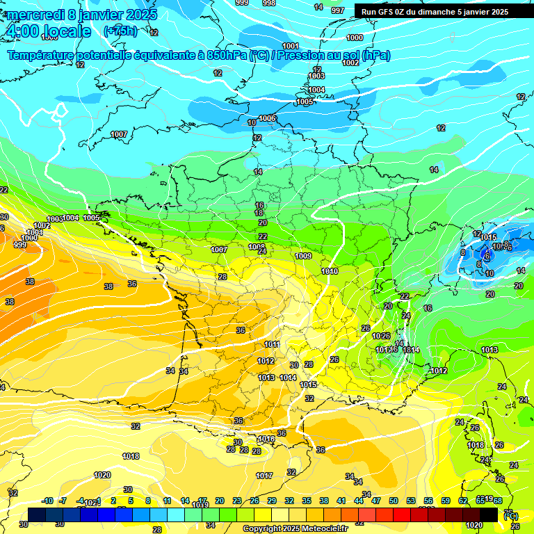 Modele GFS - Carte prvisions 