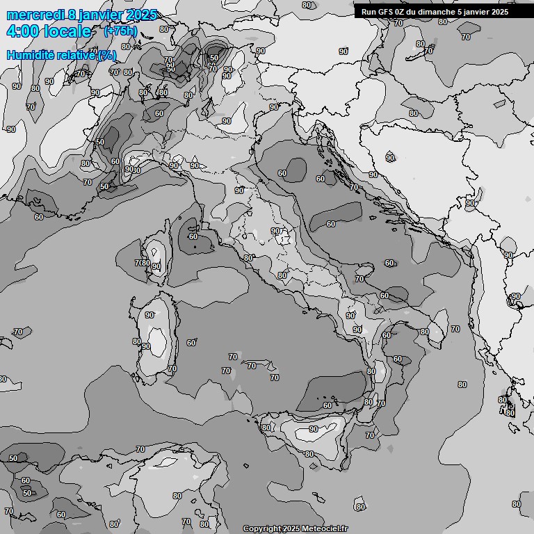 Modele GFS - Carte prvisions 