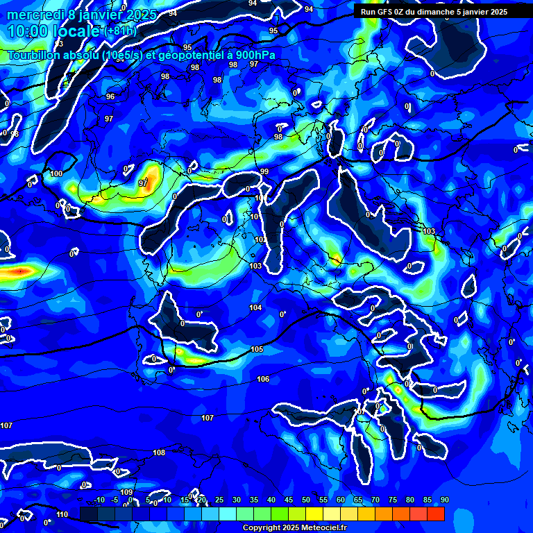 Modele GFS - Carte prvisions 