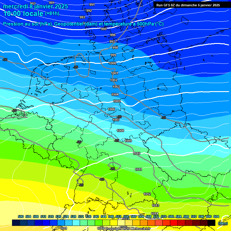 Modele GFS - Carte prvisions 