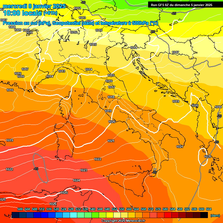 Modele GFS - Carte prvisions 