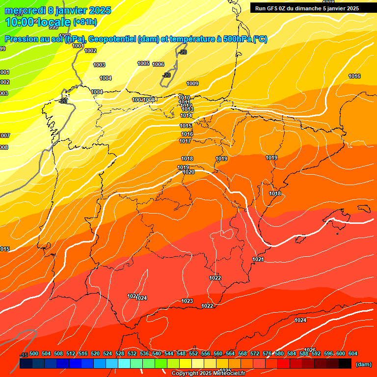 Modele GFS - Carte prvisions 