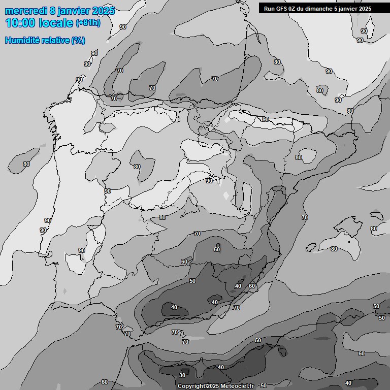 Modele GFS - Carte prvisions 